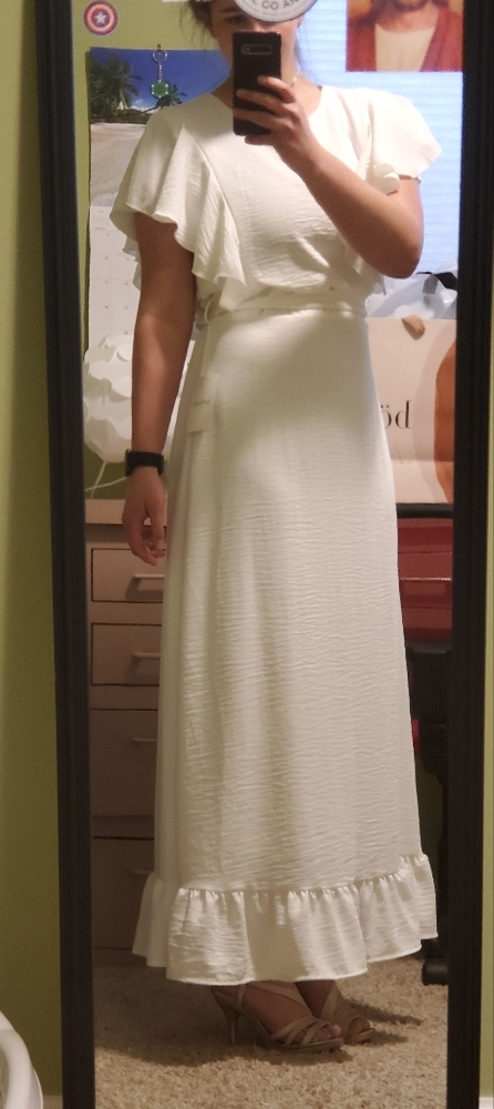 Maxi white dress size L brand bohme
